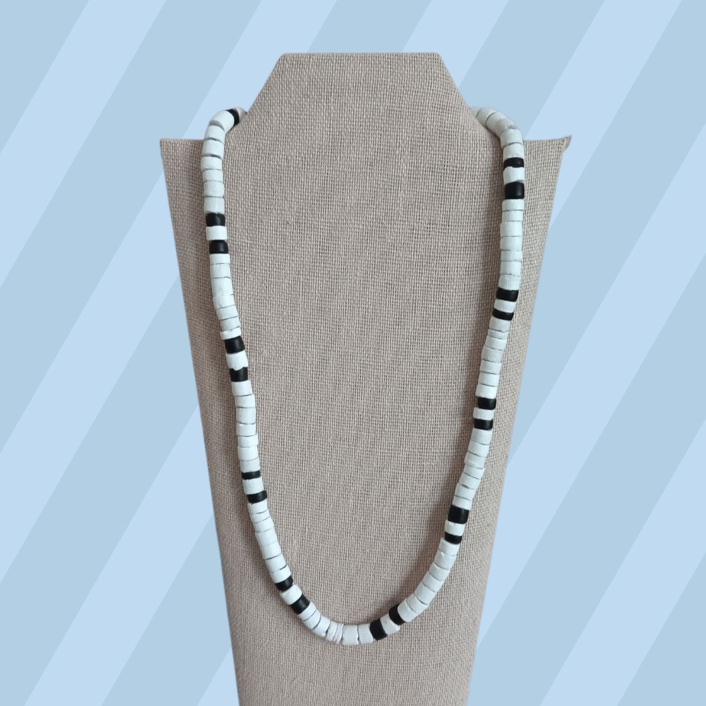 Boho Beaded Necklace in White